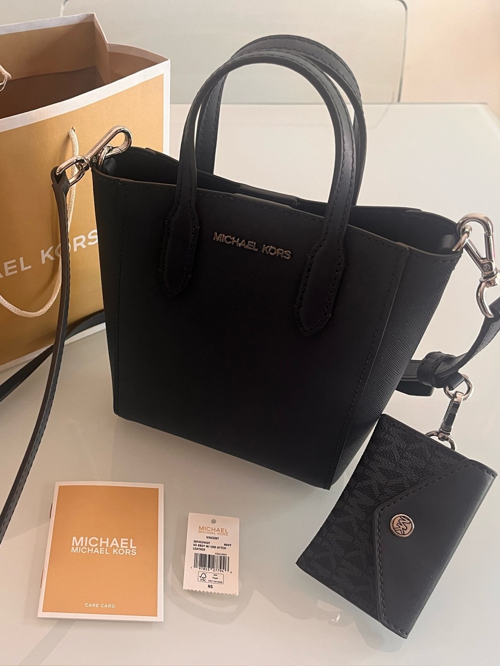 Michael Kors Vincent Mini Crossbody Bag in Navy